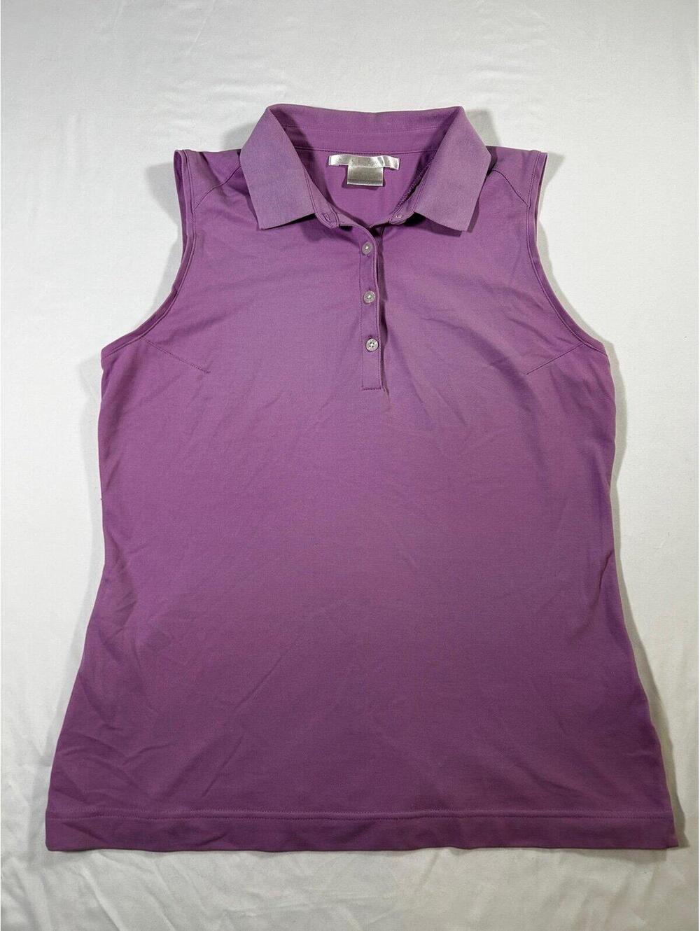 Nike Golf Dri-Fit Sleeveless Purple Polo Shirt M